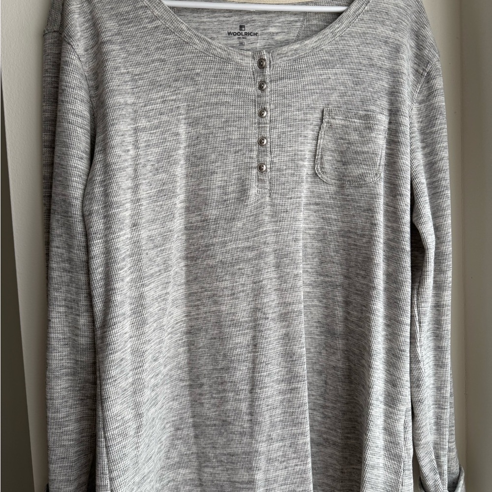 Woolrich Light Gray Long Sleeve Henley